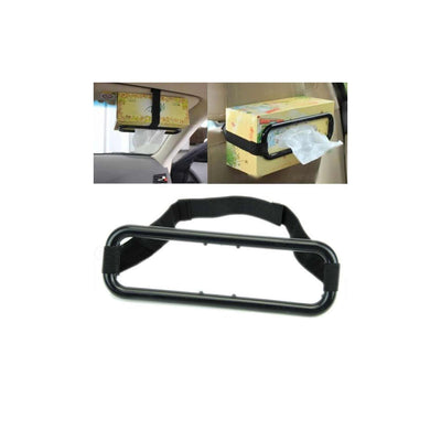 2x Car Tissue Box Holder - Plastic and Elastic Napkin Hanging Organiser Device