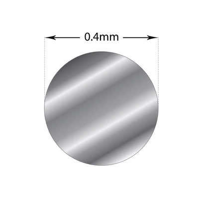 1m Sterling Silver 0.4mm - Medium Round Wire Rod 26 Gauge Fine Jewellery