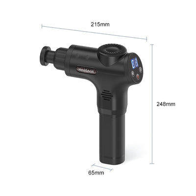 Rechargeable Percussion Massage Gun - Handheld Muscle Pistol - 6 Heads LCD