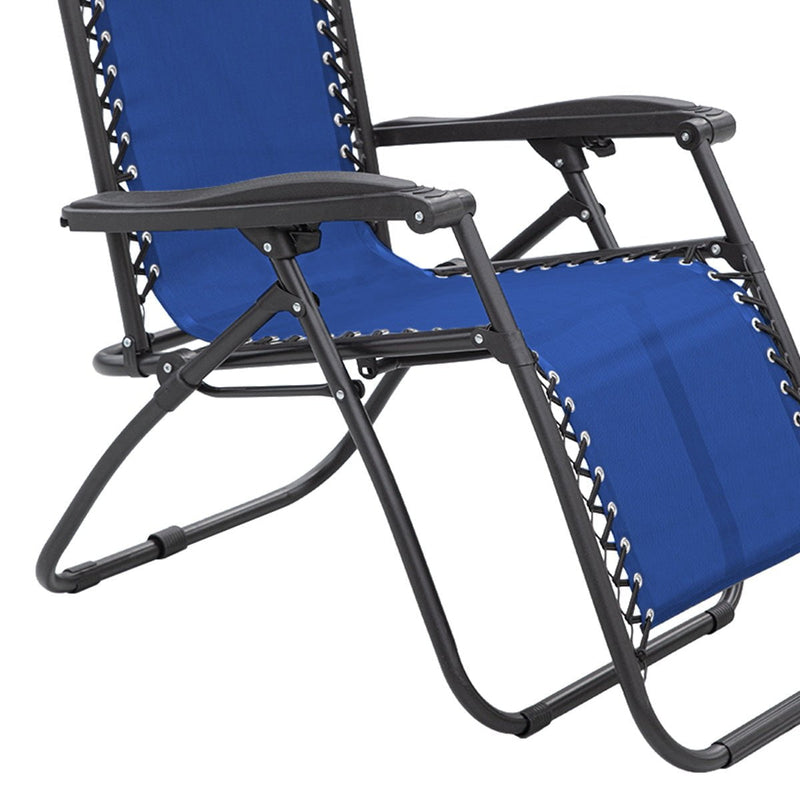 Wallaroo Zero Gravity Reclining Deck Lounge Sun Beach Chair Outdoor Folding Camping - Grey