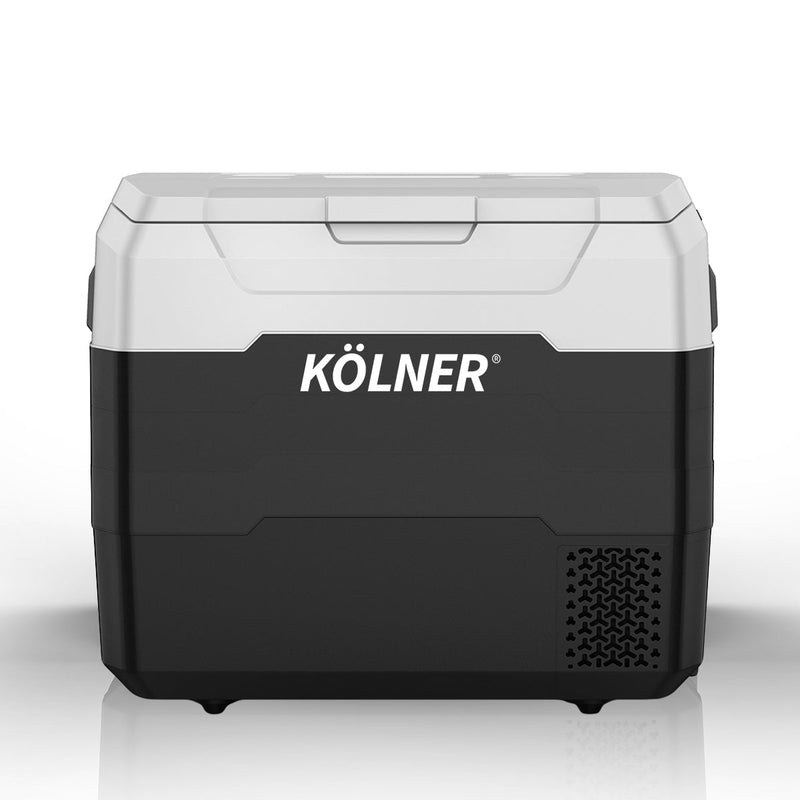 Kolner 50l Fridge Freezer Cooler 12/24/240v Camping Portable Esky Refrigerator With Trolley - Black