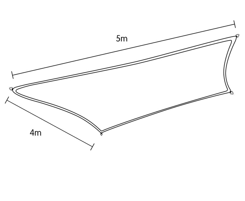 Wallaroo Rectangular Shade Sail 4m x 5m - Grey