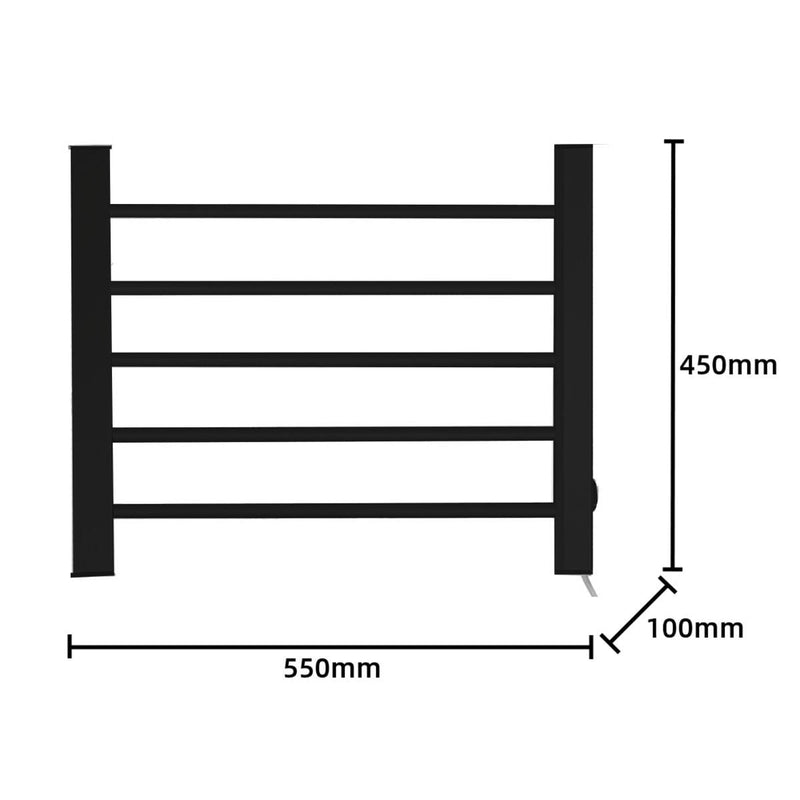 Pronti Heated Towel Rack Electric Bathroom Towel Rails Warmer Ev-90 -black