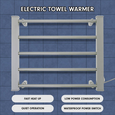 Pronti Heated Towel Rack Electric Bathroom Towel Rails Warmer Ev-90- Silver