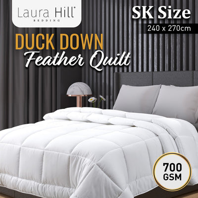 Laura Hill 700GSM Duck Down Feather Quilt Duvet Doona - Super King