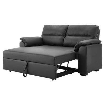 Sarantino Faux Leather Sofa Bed Couch Lounge - Black