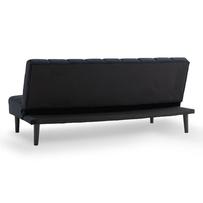 Sarantino Faux Suede Fabric Sofa Bed Furniture Lounge Seat Black