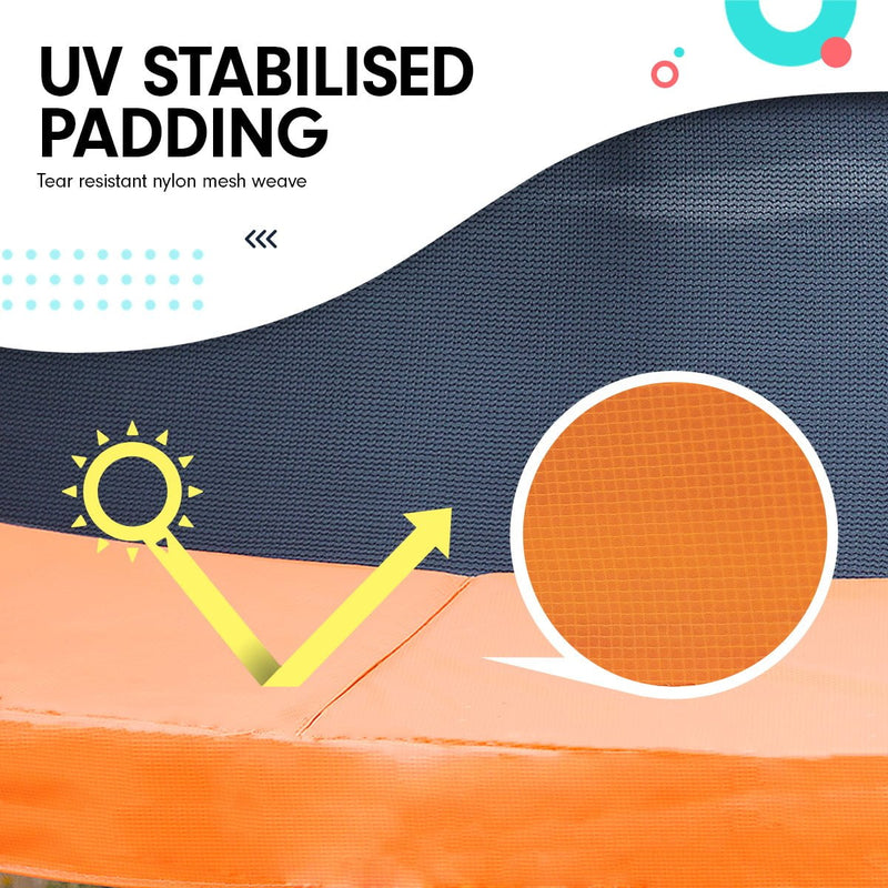 Kahuna 16ft Trampoline Free Ladder Spring Mat Net Safety Pad Cover Round Enclosure - Orange