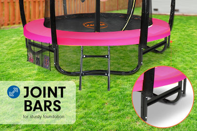 Kahuna 16ft Trampoline Free Ladder Spring Mat Net Safety Pad Cover Round Enclosure - Pink