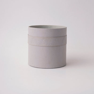 Tree Stripes Cylinder Pot Kilima - Light Grey (Medium)