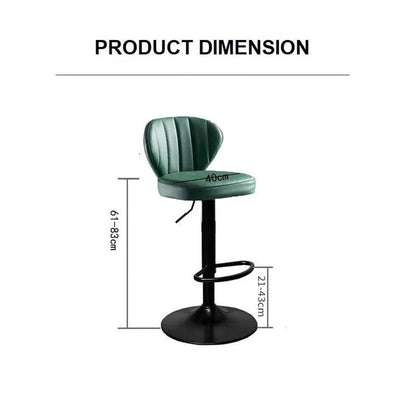 Bar Stools Kitchen Bar Stool Leather Barstools Swivel Gas Lift Counter Chairs x2 BS8405 Green