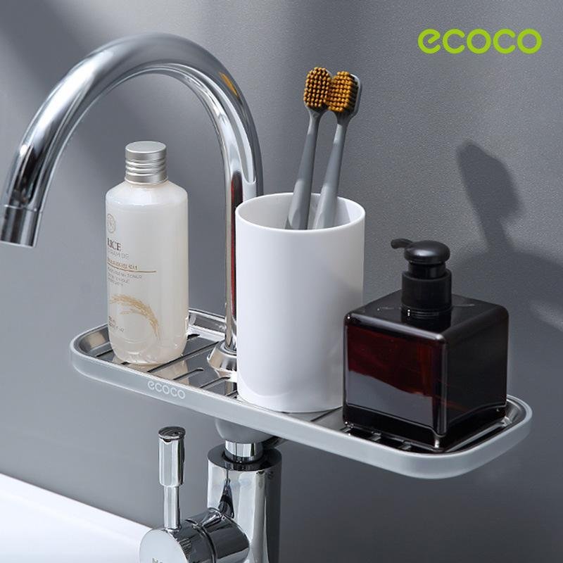 Ecoco Kitchen Drain Holder Sponge Sink Storage Rack Basket Organizer Shelf Bathroom AU