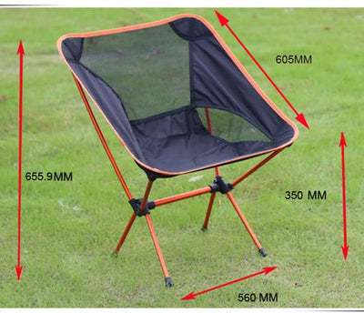 Ultralight Aluminum Alloy Folding Camping Camp Chair Outdoor Hiking Patio Backpacking Blue