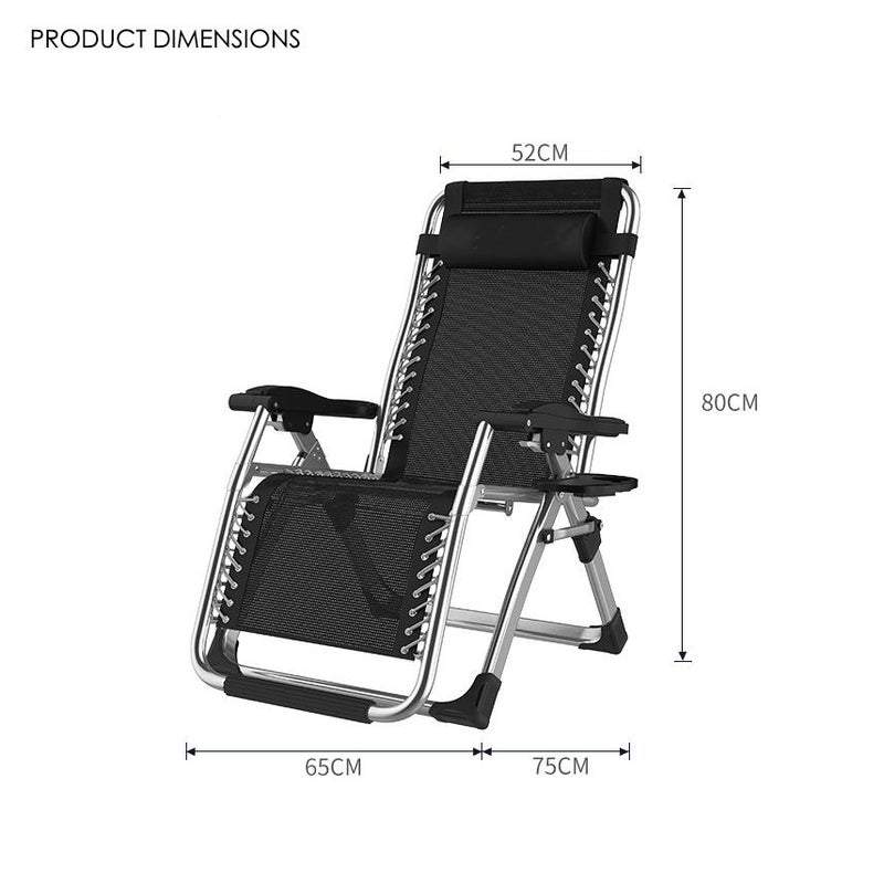 Kingsize Outdoor Folding Reclining Garden Beach Chair Sun Lounger Deck Recliner