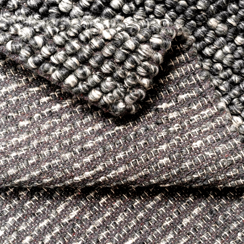 Wool Pebble Charcoal Lifestyle Rug 130x 180 cm