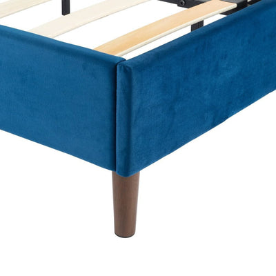 Velvet Blue Bed Frame &#8211; Double