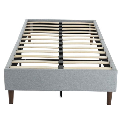 Bedframe with Wooden Slats (Light Grey) &#8211; Double