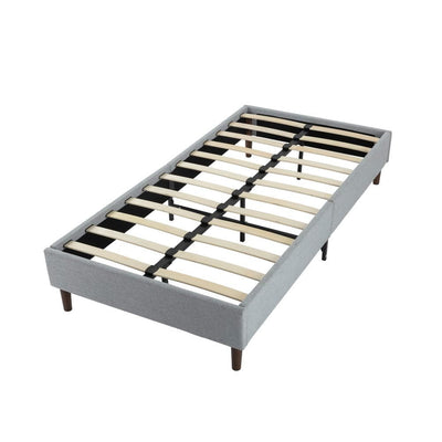 Bedframe with Wooden Slats (Light Grey) &#8211; Double