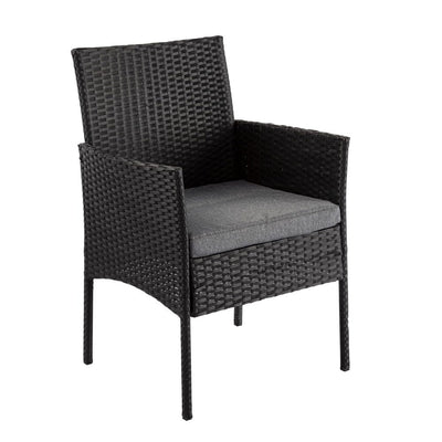 4 Seater Wicker Outdoor Lounge Set &#8211; Black