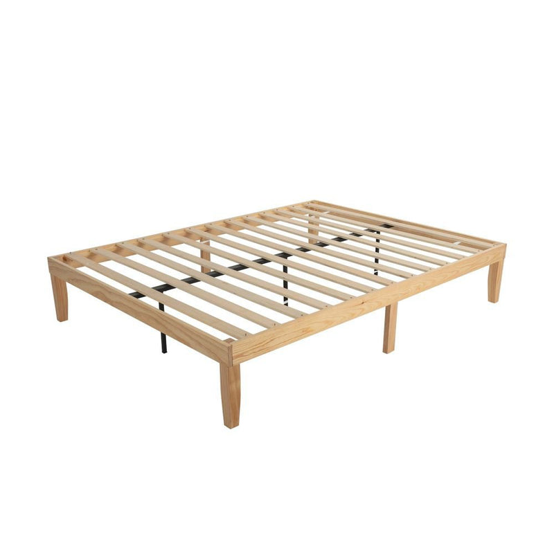 Warm Wooden Natural Bed Base Frame &