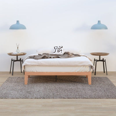 Warm Wooden Natural Bed Base Frame &#8211; Queen