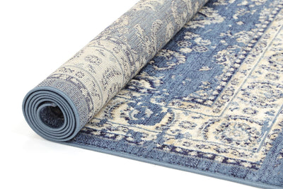 Arya Distressed Navy Blue Rug 240x330 cm