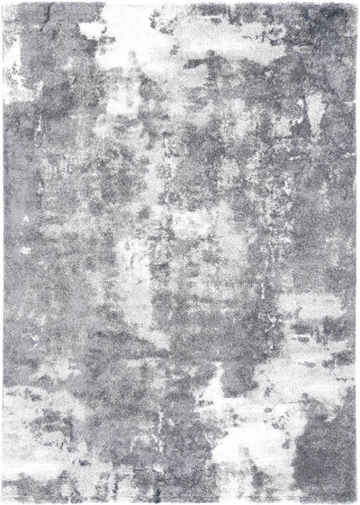 Yuzil Grey White Abstract Rug 160x230cm