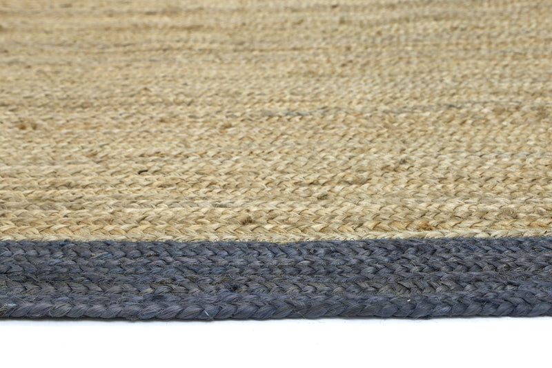 Hampton Grey Border Jute Rug 190x280cm