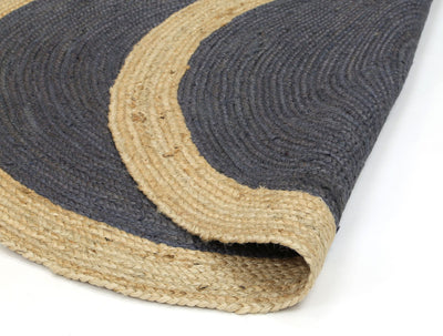 Hampton Grey Centre Jute Rug 200x200cm Round