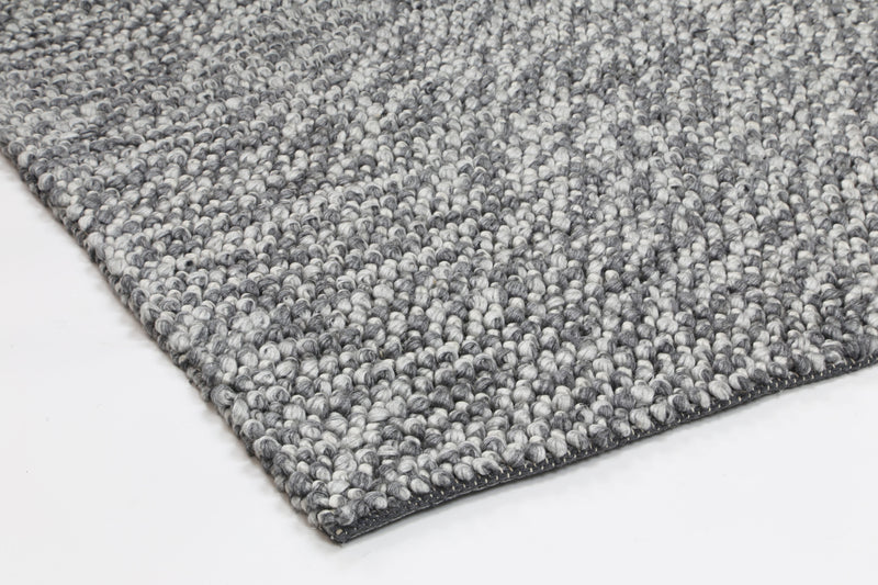 Zayna Loopy Charcoal Wool Blend Rug 160x230cm