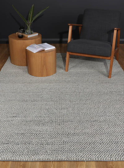 Zayna Loopy Grey Wool Blend Rug 200x290cm