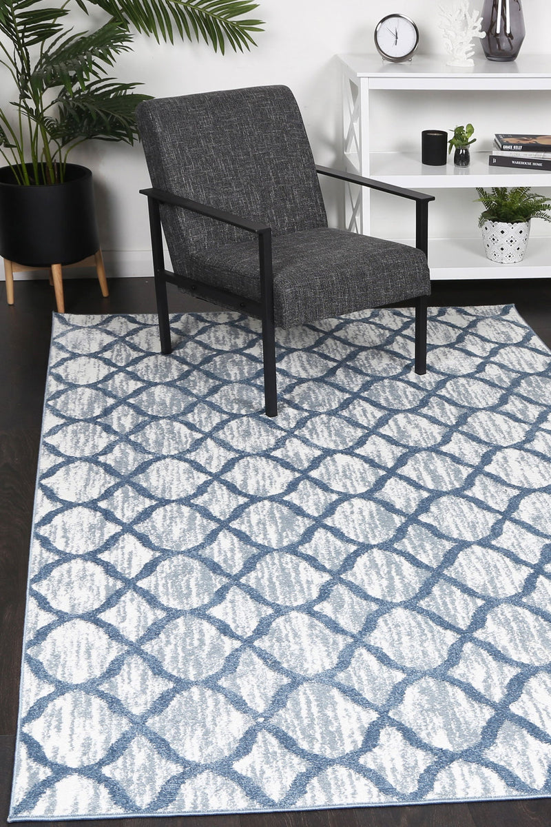 Windjana Lattice Blue Rug 160x230cm