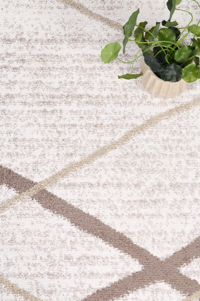 Windjana Abstract Stripe Latte Rug 200x290cm