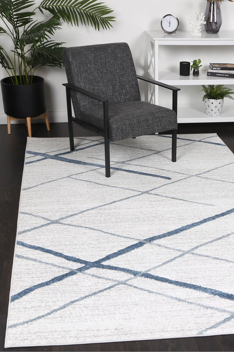 Windjana Abstract Stripe Light Blue Rug 200x290cm