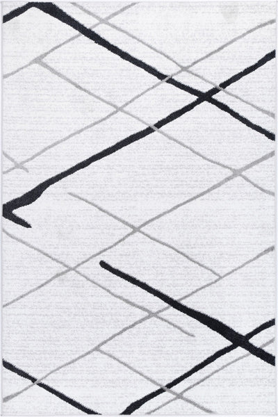 Windjana Abstract Stripe White Rug 200x290cm