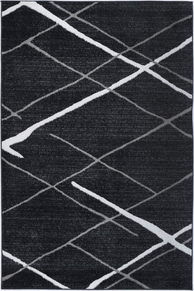 Windjana Abstract Stripe Charcoal Rug 80x150cm
