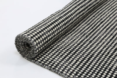 Scandi Charcoal Grey Reversible Wool Rug 160x230 cm