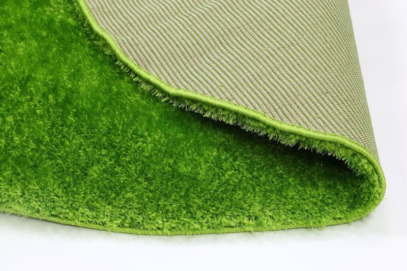 Puffy Soft Shaggy Round Rug Grass Green 160x160 cm Round