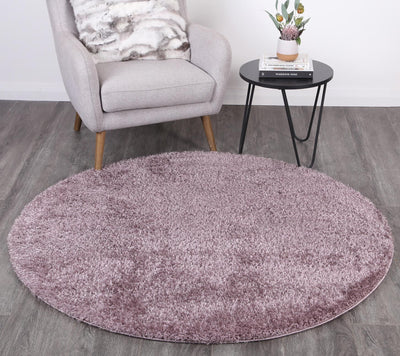 Puffy Soft Shaggy Round Rug Lilac Purple 160x160 cm Round