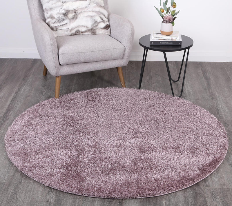Puffy Soft Shaggy Round Rug Lilac Purple 160x160 cm Round