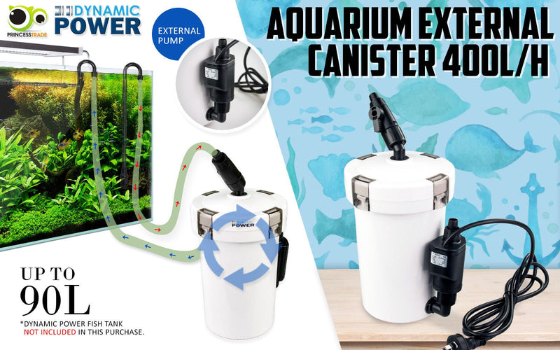Dynamic Power Aquarium External Canister Filter 400L/H