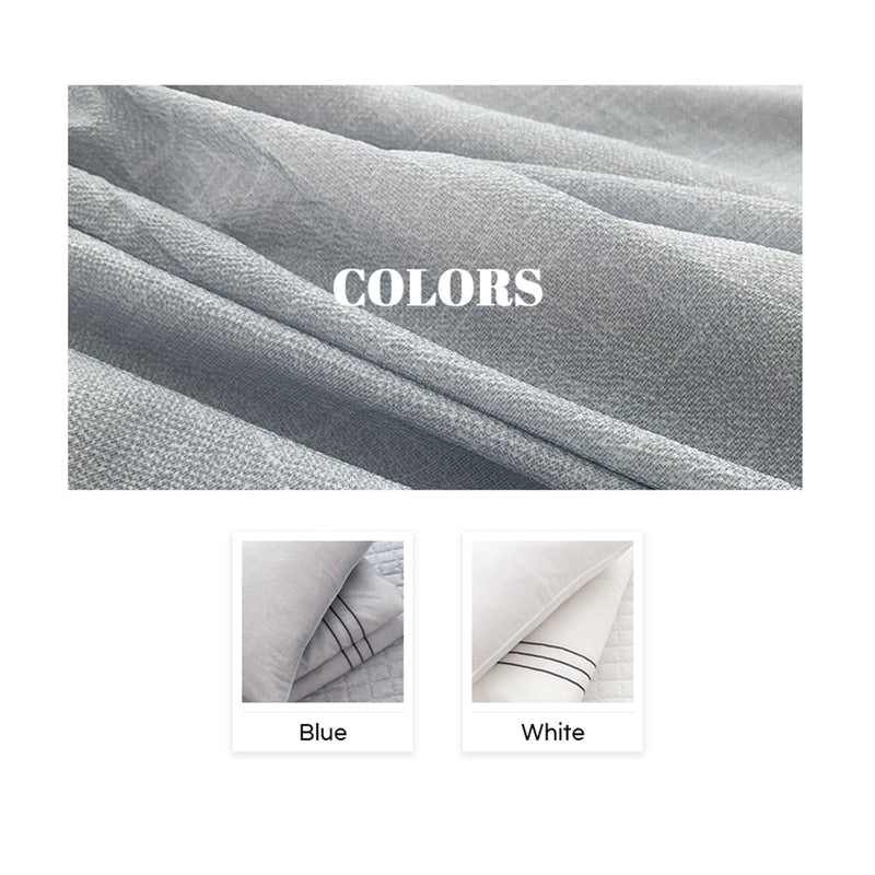 Saesom Double Blue Flua Snow Comforter Set Cool Lightweight Quilt Bedspread Bedding Coverlet