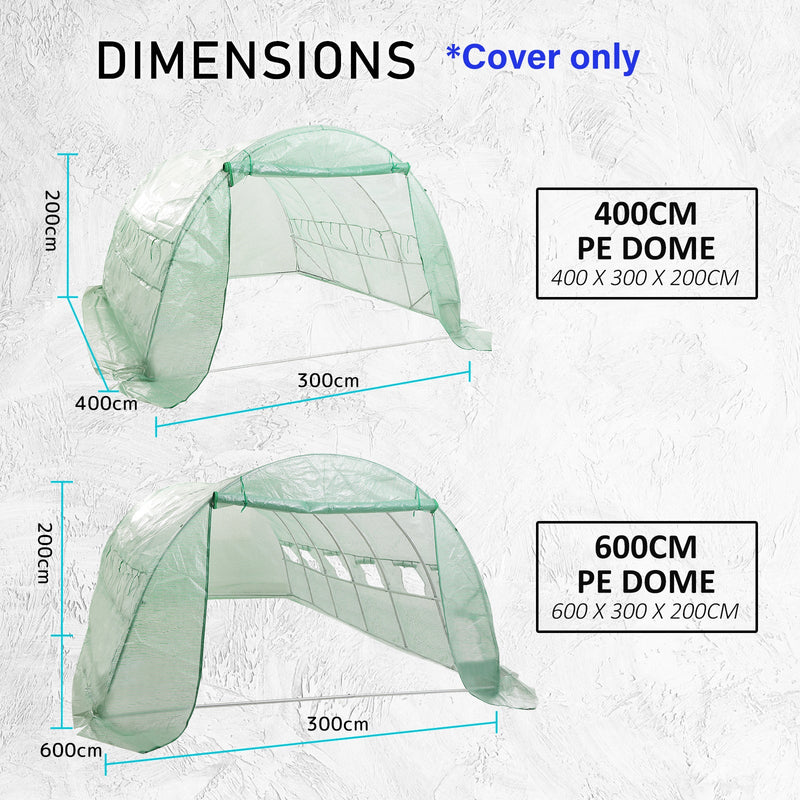 Home Ready Dome Tunnel 400cm Garden Greenhouse Shed PE Cover Only