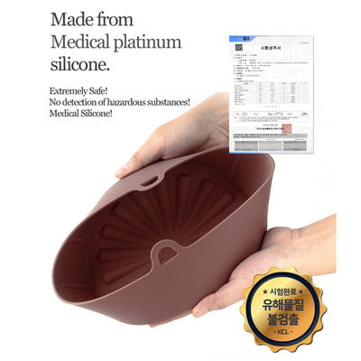 Balsang Small Chocolate Airfryer Reusable Silicone Pot Nonstick Nontoxic