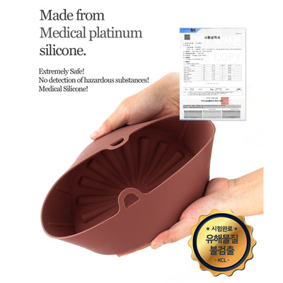 Balsang Extra Large Brown Airfryer Reusable Silicone Pot Nonstick Nontoxic