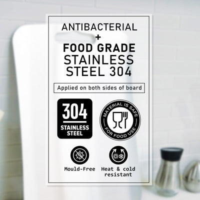 MOM'S STEEL Medium Stainless Steel Chopping Cutting Board Antibacterial Food Grade