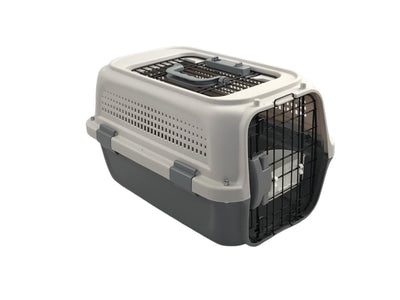 Small Dog Cat Rabbit Crate Pet Kitten Carrier Parrot Cage Grey