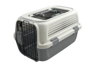 Medium Dog Cat Rabbit Crate Pet Kitten Carrier Parrot Cage Grey