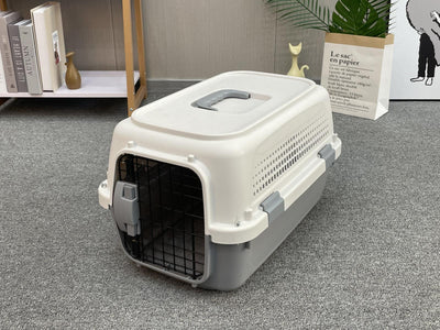 Medium Dog Cat Rabbit Crate Pet Kitten Carrier Parrot Cage Grey