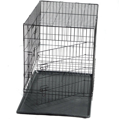 YES4PETS 30' Collapsible Metal Dog Crate Cage Cat Carrier With Tray